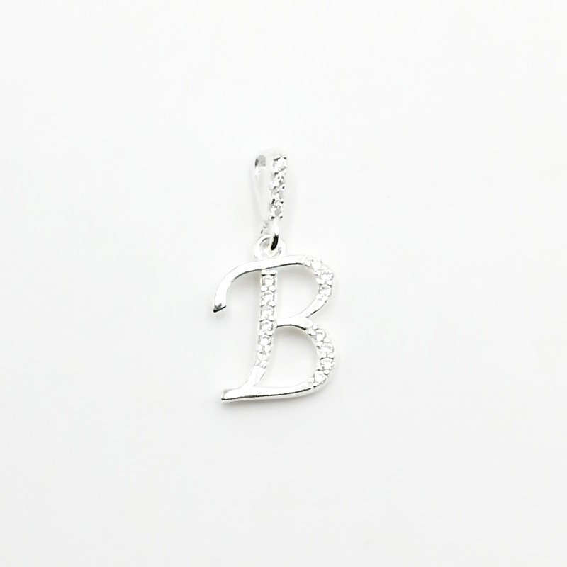 DIJE COLGANTE DE LETRA B CON CIRCONES