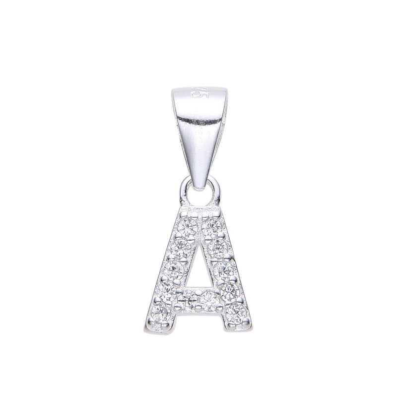 DIJE COLGANTE DE LETRA A MINI CON CIRCONES